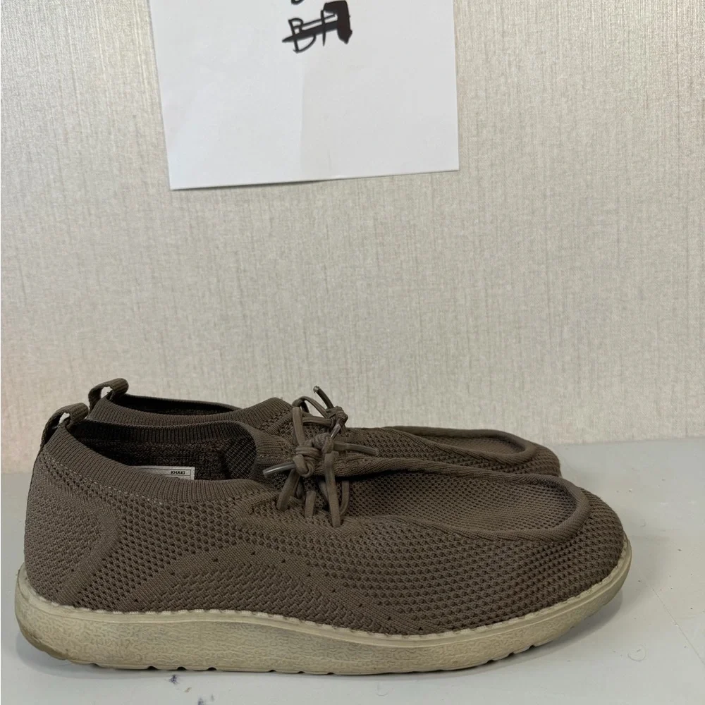 Itazero Distinto Loafer Shoes Mens Size 8.5 A21M102 Khaki‎ Slip On Brown